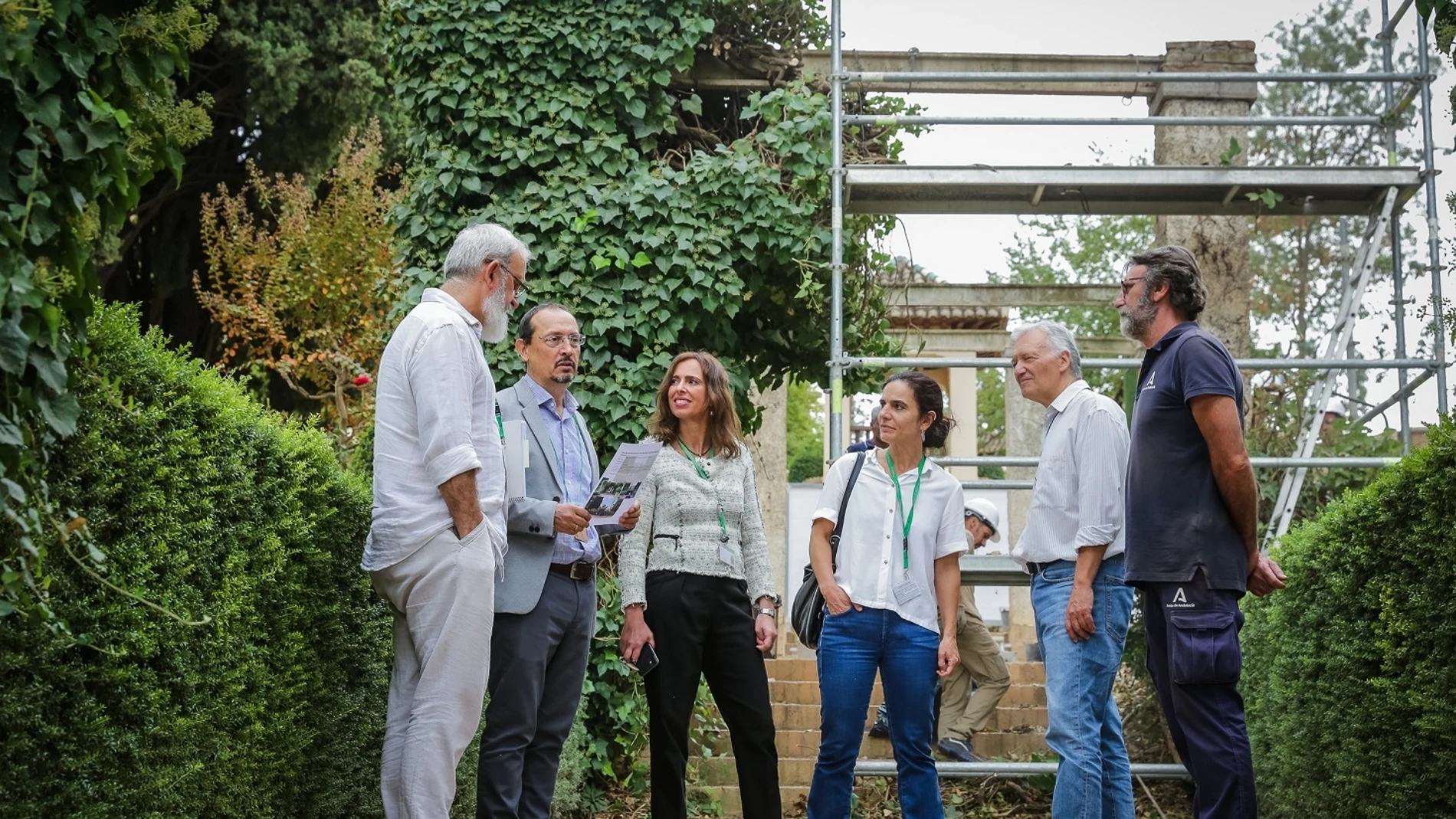 La Alhambra restaura los arcos del jardín escalonado del Partal. PATRONATO DE LA ALHAMBRA Y EL GE