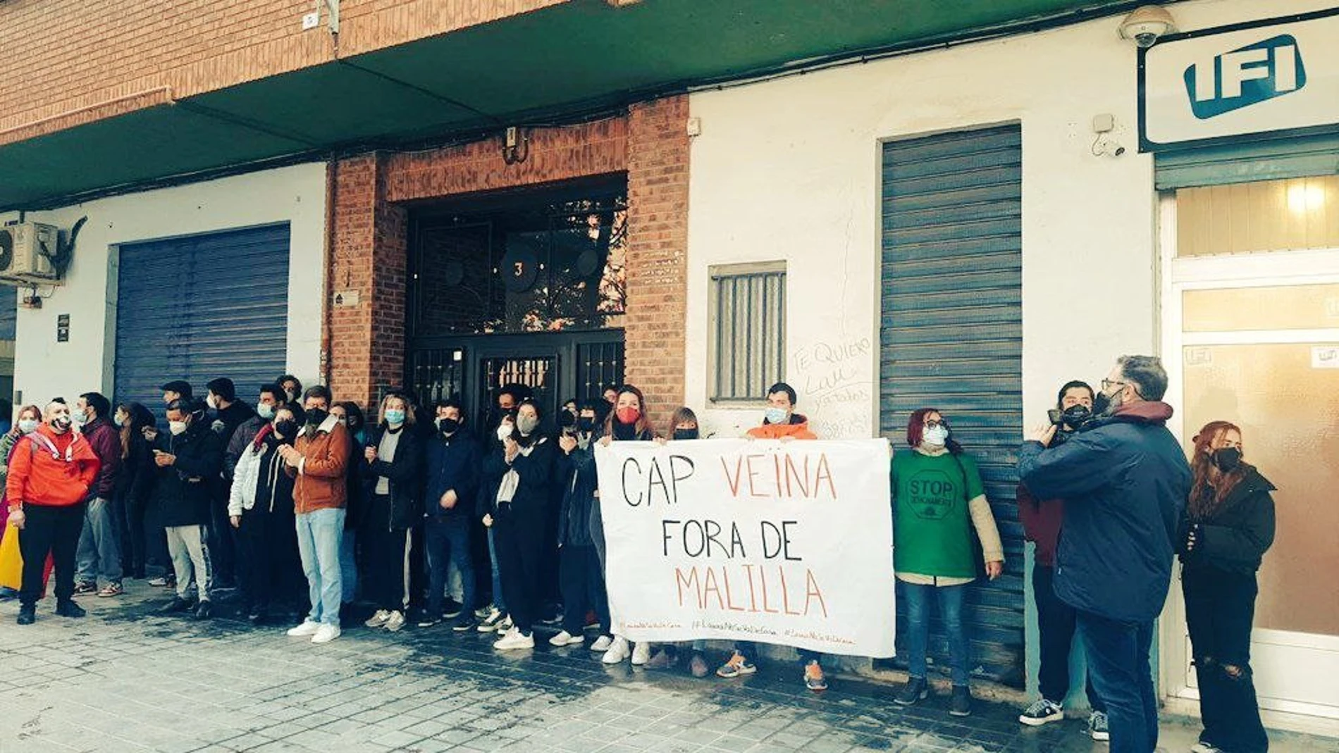 Protestas en Malilla, en València, contra los desahucios