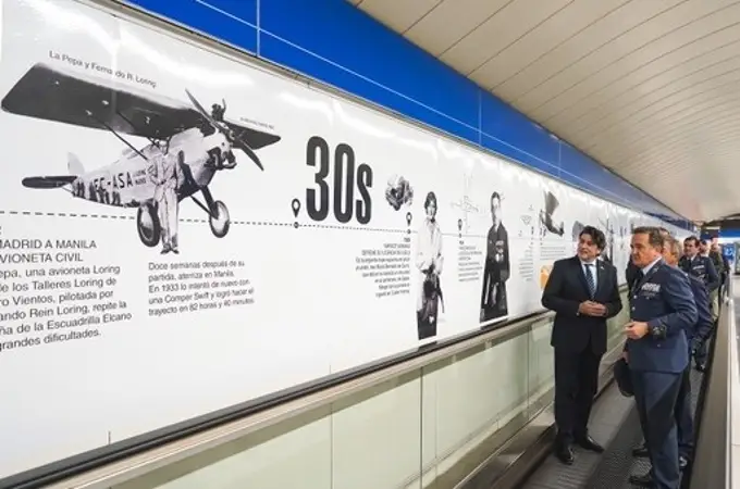Madrid rinde homenaje a la aviación española en la estación de Metro de Cuatro Vientos