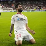 Isco celebra su primer gol como sevillista