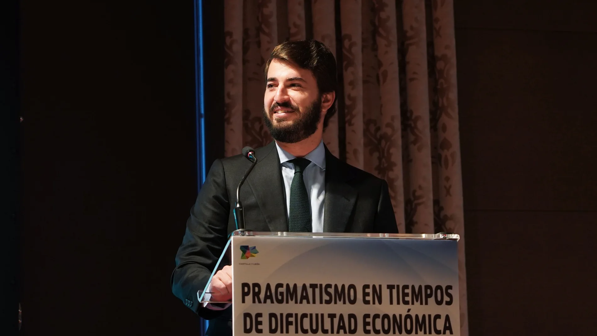 El vicepresidente de la Junta de Castilla y León, Juan García-Gallardo, durante la conferencia