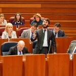 El vicepresidente de la Junta, Juan García-Gallardo, interviene en las Cortes