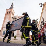 Retrato de la Virgen con actitud orante, uno de los objetos rescatados en Santa María Magdalena