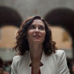 La presidenta de la Comunidad de Madrid, Isabel Díaz Ayuso, durante el acto de entrega de los Premios SuperCuidadores 2022