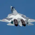 El caza ruso Su-57 de quinta generación, en un vuelo de prueba