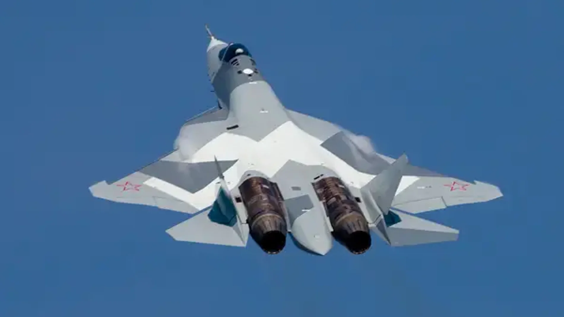 El caza ruso Su-57 de quinta generación, en un vuelo de prueba