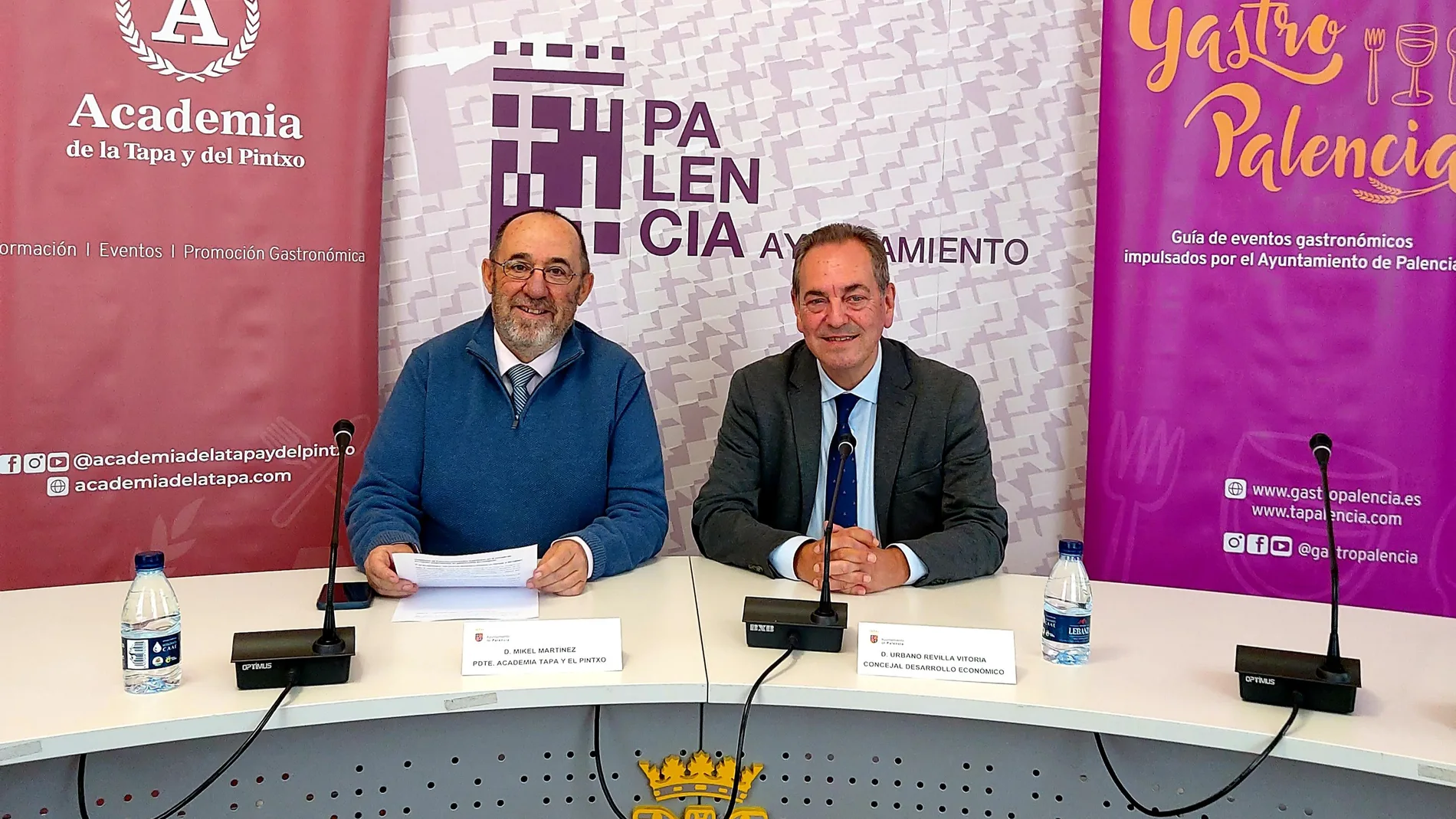 Urbano Revilla, concejal de desarrollo económico , presenta la iniciativa junto a Mikel Martínez presidente de la Academia de la Tapa y del Pintxo.