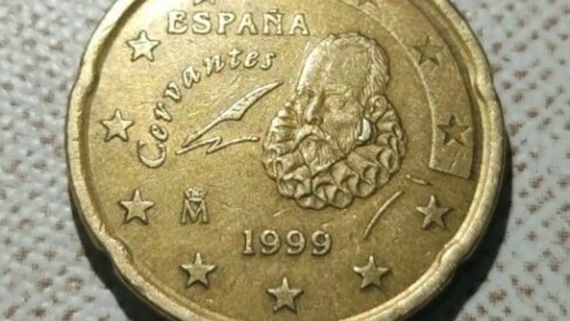 Moneda de 20 céntimos de 1999. Fuente: Wikipedia
