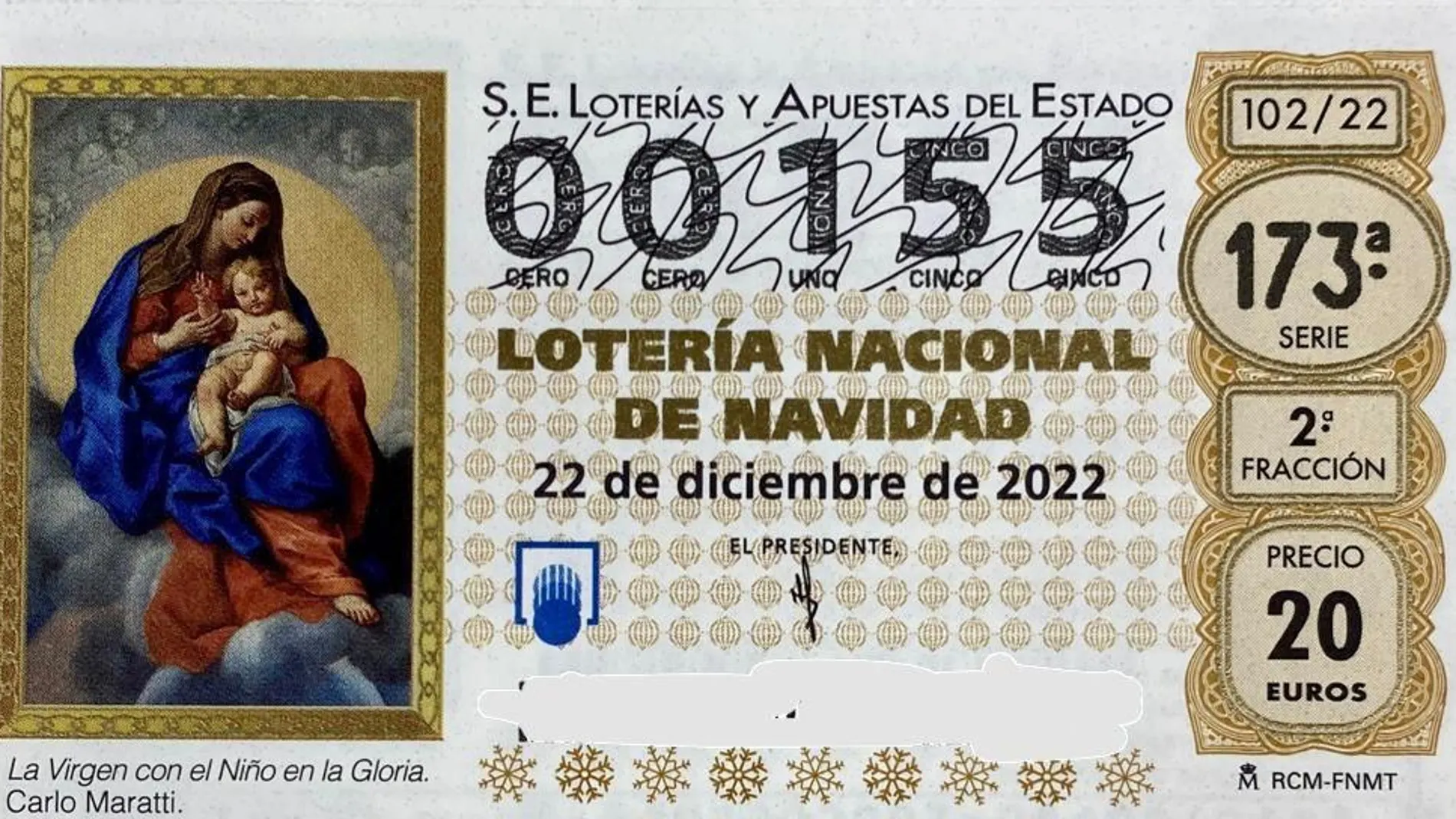 Número de lotería regalado a Sánchez y Aragonès