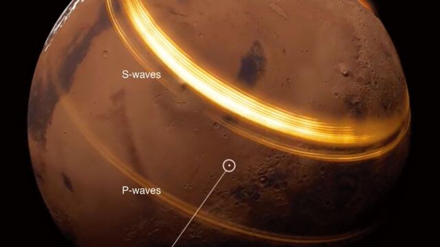 Simulación del campo de ondas en Marte. La primera observación de las ondas superficiales en Marte revela detalles de la corteza del planeta.