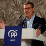 El presidente del PP, Alberto Núñez Feijóo, en Lugo el pasado sábado.