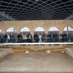 Visitantes de la Villa Romana de La Olmeda