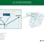 Mapa del tramo de las nuevas obras de Adif en la provincia de Palencia