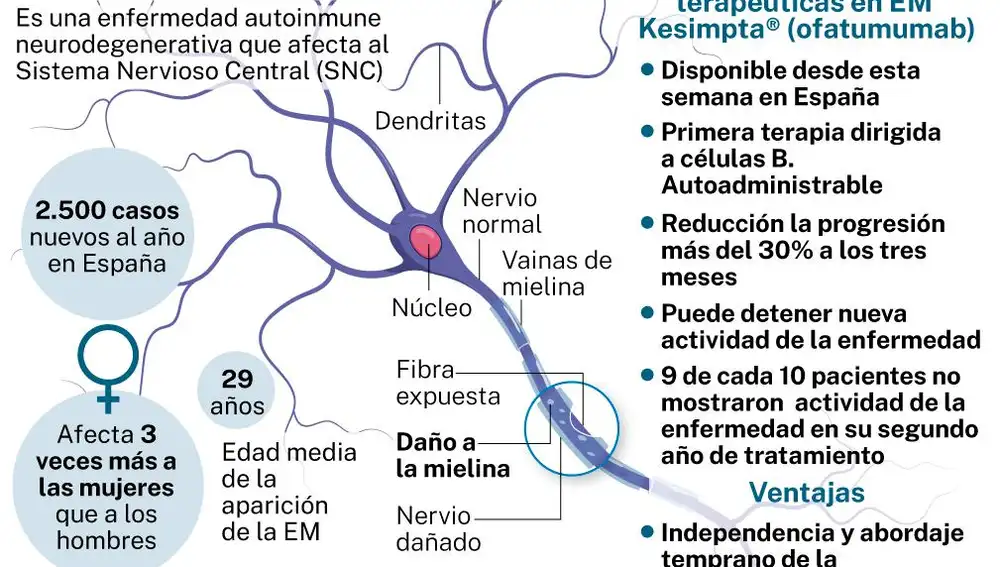 Esta semana ha llegado a España una importante novedad terapéutica para los afectados por esclerosis múltiple