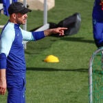 Diego Simeone, durante el entrenamiento realizado este miércoles en la Ciudad Deportiva de Majadahonda