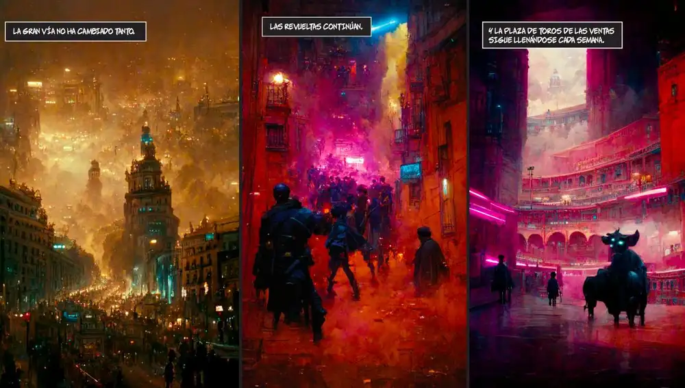 Madrid visto por una inteligencia artificial a través de la &quot;lupa&quot; de Blade Runner.