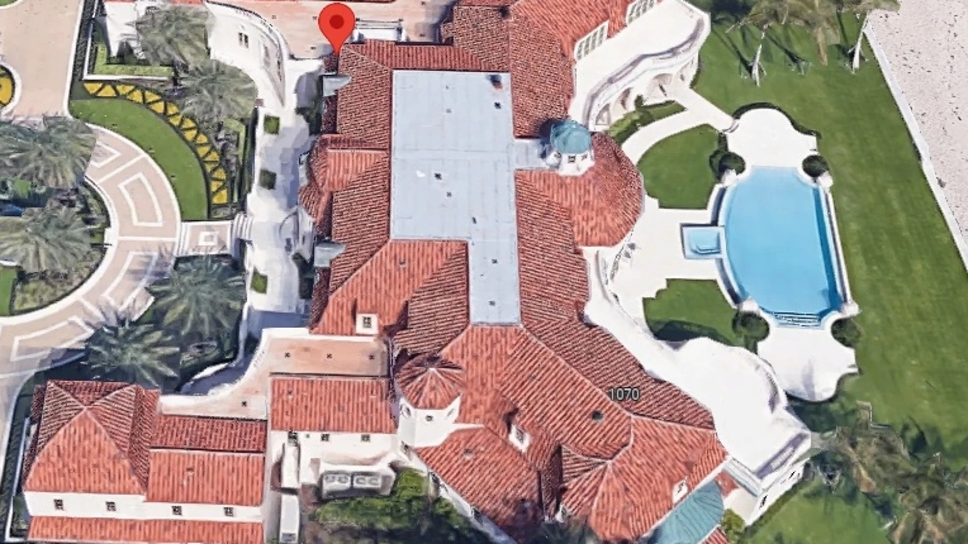 Vista aérea de la residencia de Lauder.