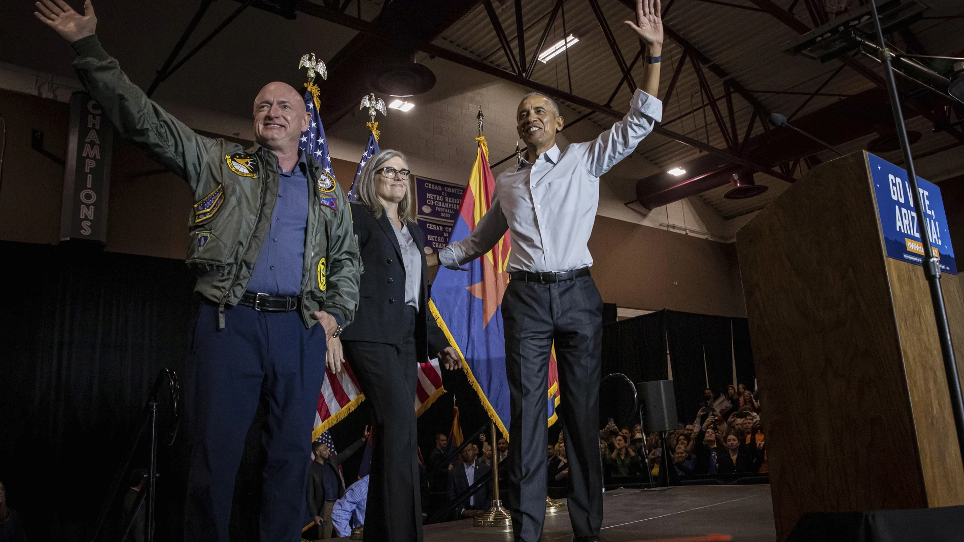 Barack Obam en un mitin en Phoenix