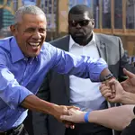 El ex presidente Barack Obama en un mitin en Pensilvania