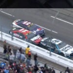 Momento en el que Chastain debe frenar para no llevarse por delante otros vehículos.