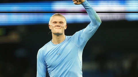 Haaland celebrando un gol con el Manchester City