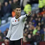 Cristiano Ronaldo en el último partido del Manchester United