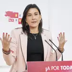 La secretaria de Organización del PSOE de Castilla y León, Ana Sánchez, atiende a la prensa