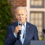 Joe Biden en un acto electoral en Nueva York