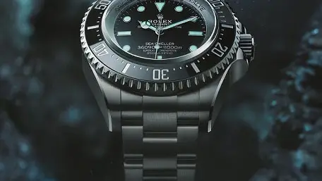 El Oyster Perpetual Deepsea Challenge, resistente al agua hasta una profundidad de 11.000 metros (36.090 pies).