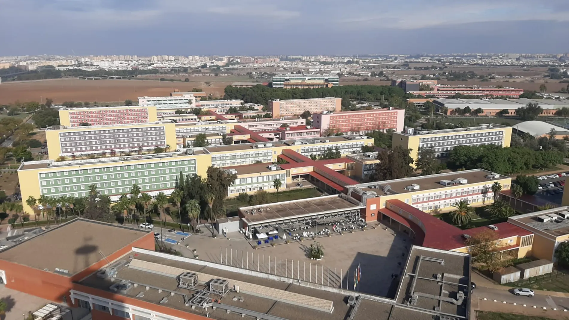 Vista aérea de las instalaciones de la Universidad Pablo de Olvide de Sevilla