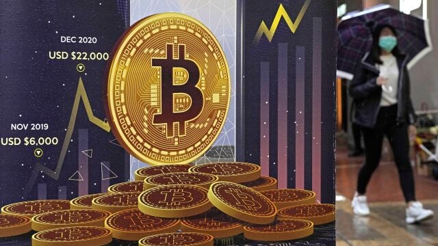 Anuncio de un bitcoin en Hong Kong