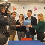El vicealcalde de Burgos, Vicente Marañón, en la presentación de la web de la candidatura a Capital Europea de la Cultura en 2031, junto a miembros del equipo asesor