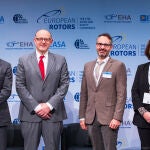 European Rotors 2022: Dámaso Castejón (ATAIRE), Christian Muller (EHA), David Solar (EASA) y Montserrat Mestres (AESA)