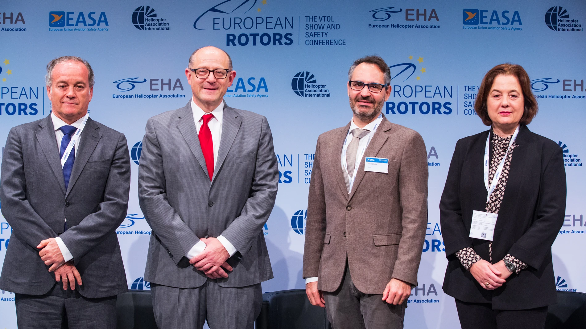 European Rotors 2022: Dámaso Castejón (ATAIRE), Christian Muller (EHA), David Solar (EASA) y Montserrat Mestres (AESA)