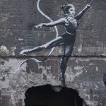 Un grafiti de Banksy en Irpin