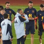 Luis Enrique durante el último entrenamiento