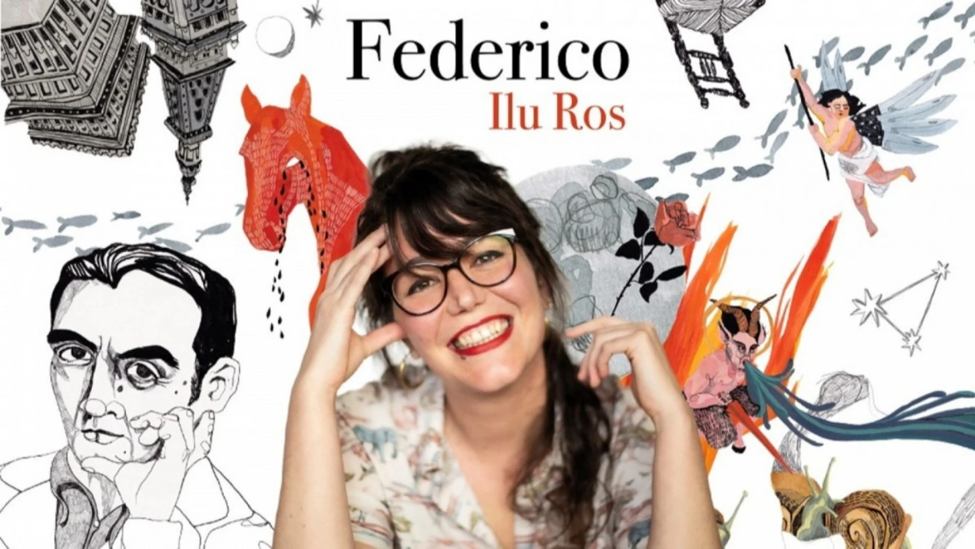 La autora Ilu Ros rodeada de su iconografía lorquiana