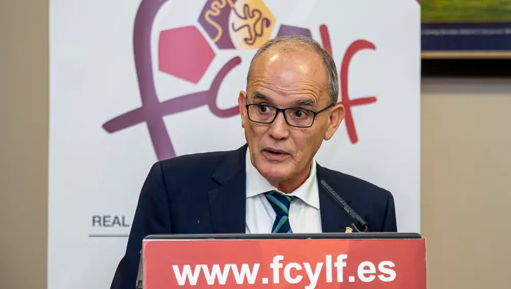 El presidente de la Real Federación de Castilla y León de Fútbol, Marcelino Maté
