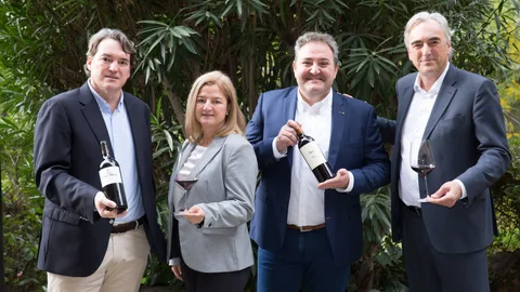 Miembros de la familia durante la presentación en Madrid