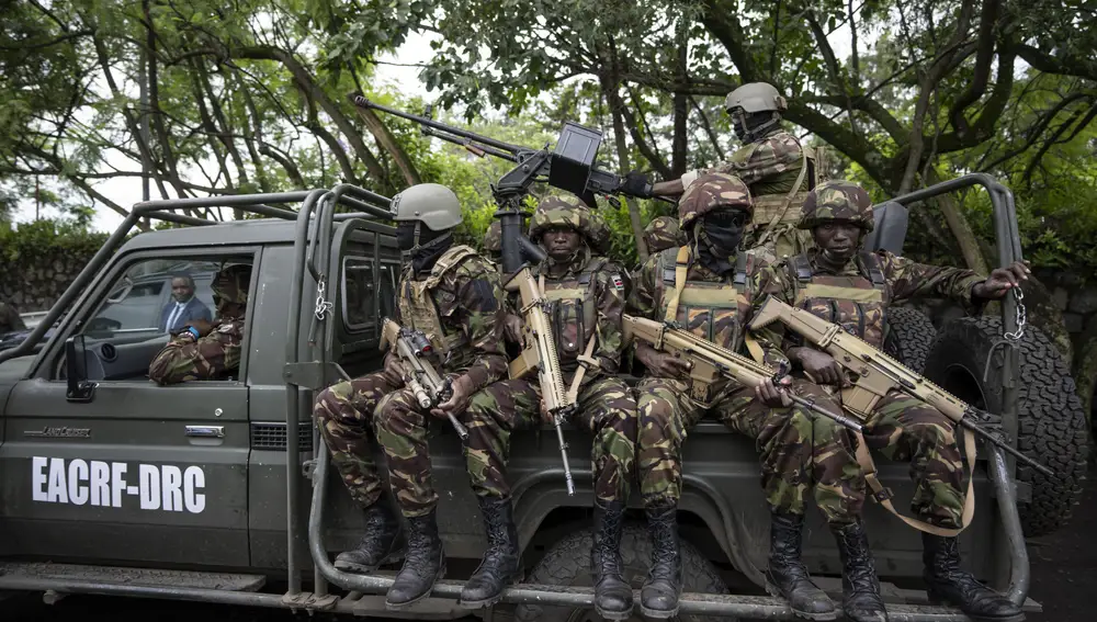 Miembros del Ejército keniano desplegados la semana pasada en Goma, en el este de RDC.