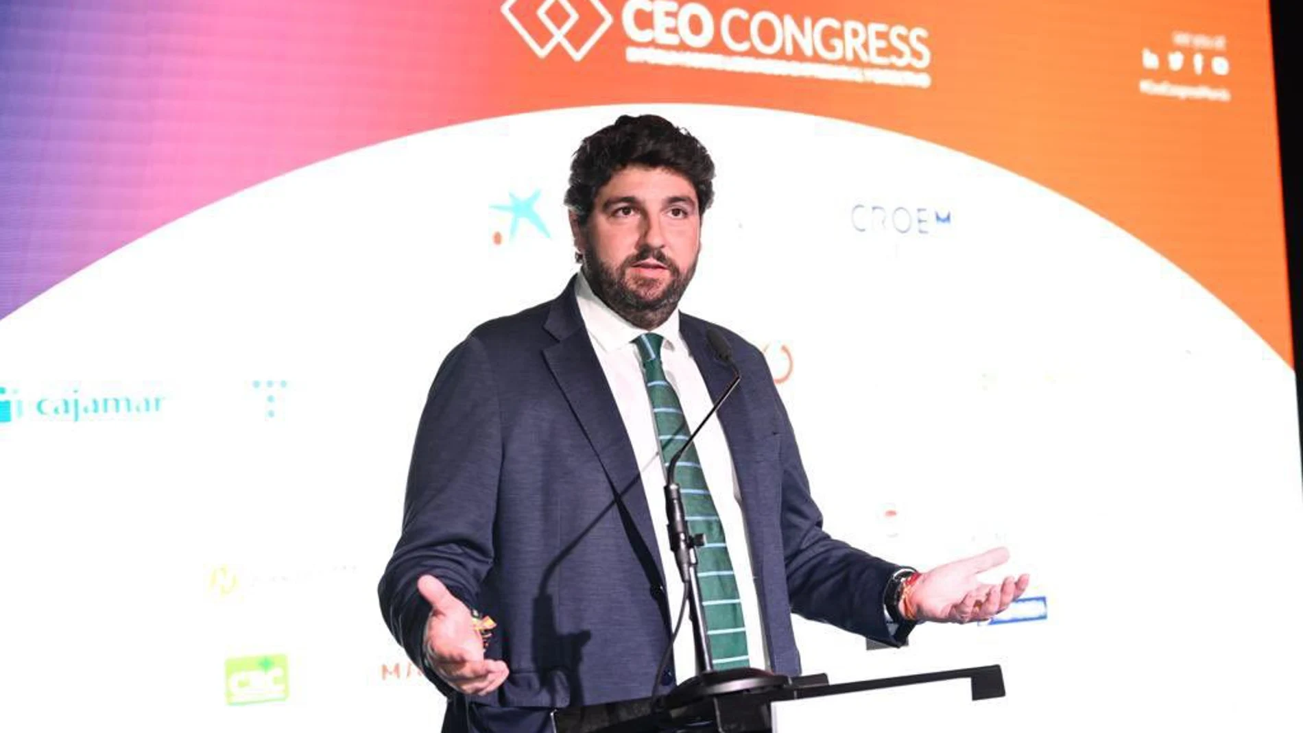 El presidente de la Región de Murcia, Fernando López Miras, durante la inauguración del CEO Congress