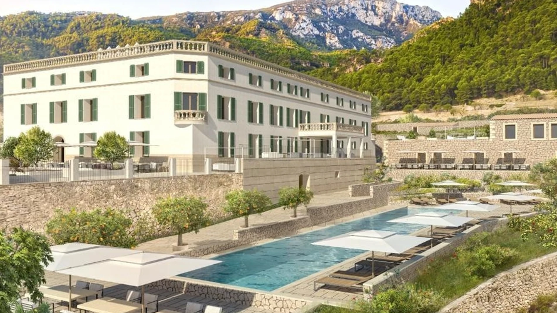 Recreación del hotel de Branson en Mallorca.