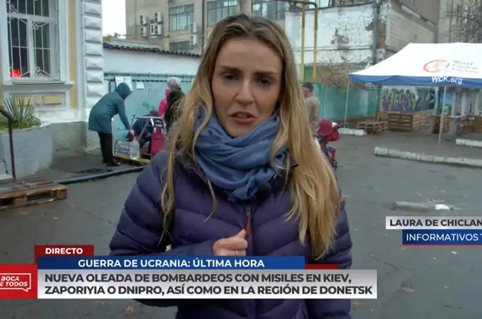 Así reaccionó Diego Losada al ataque de ansiedad de la reportera de Mediaset en Ucrania Laura de Chiclana
