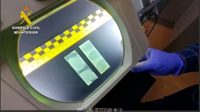 Un agente realiza el cotejo de las muestras de ADN de uno de los sospechosos del homicidio