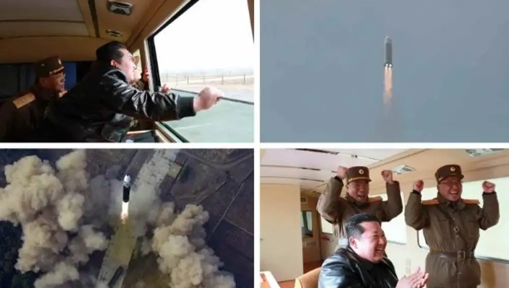 Kim Jong-Un supervisó el primer lanzamiento de este misil el pasado mes de marzo y celebró que todo saliera como estaba previsto