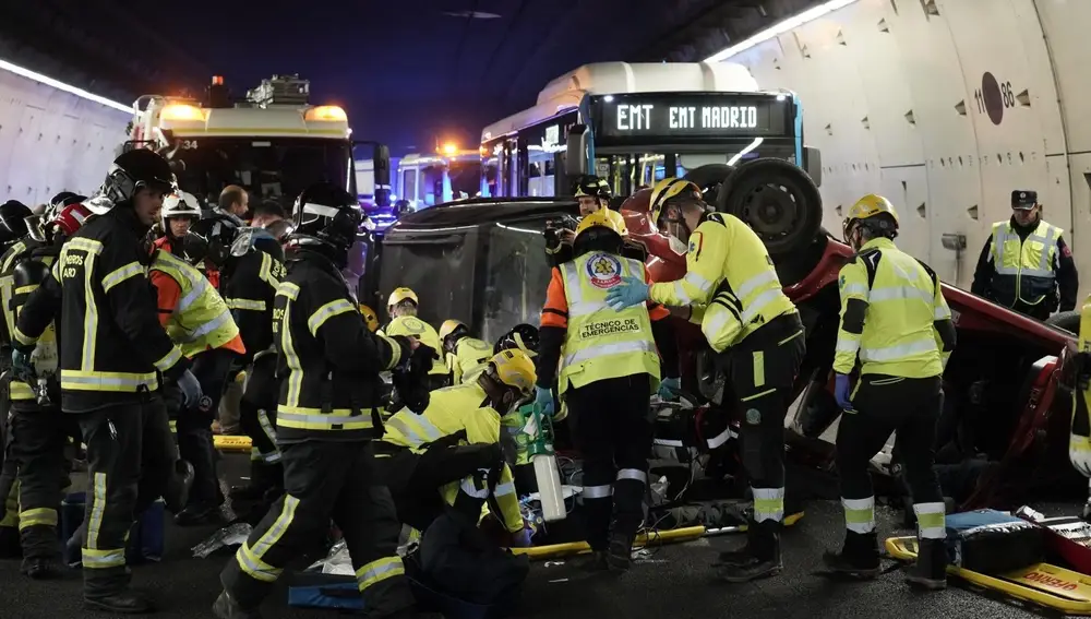 Simulacro de gran siniestro en los túneles de la M-30