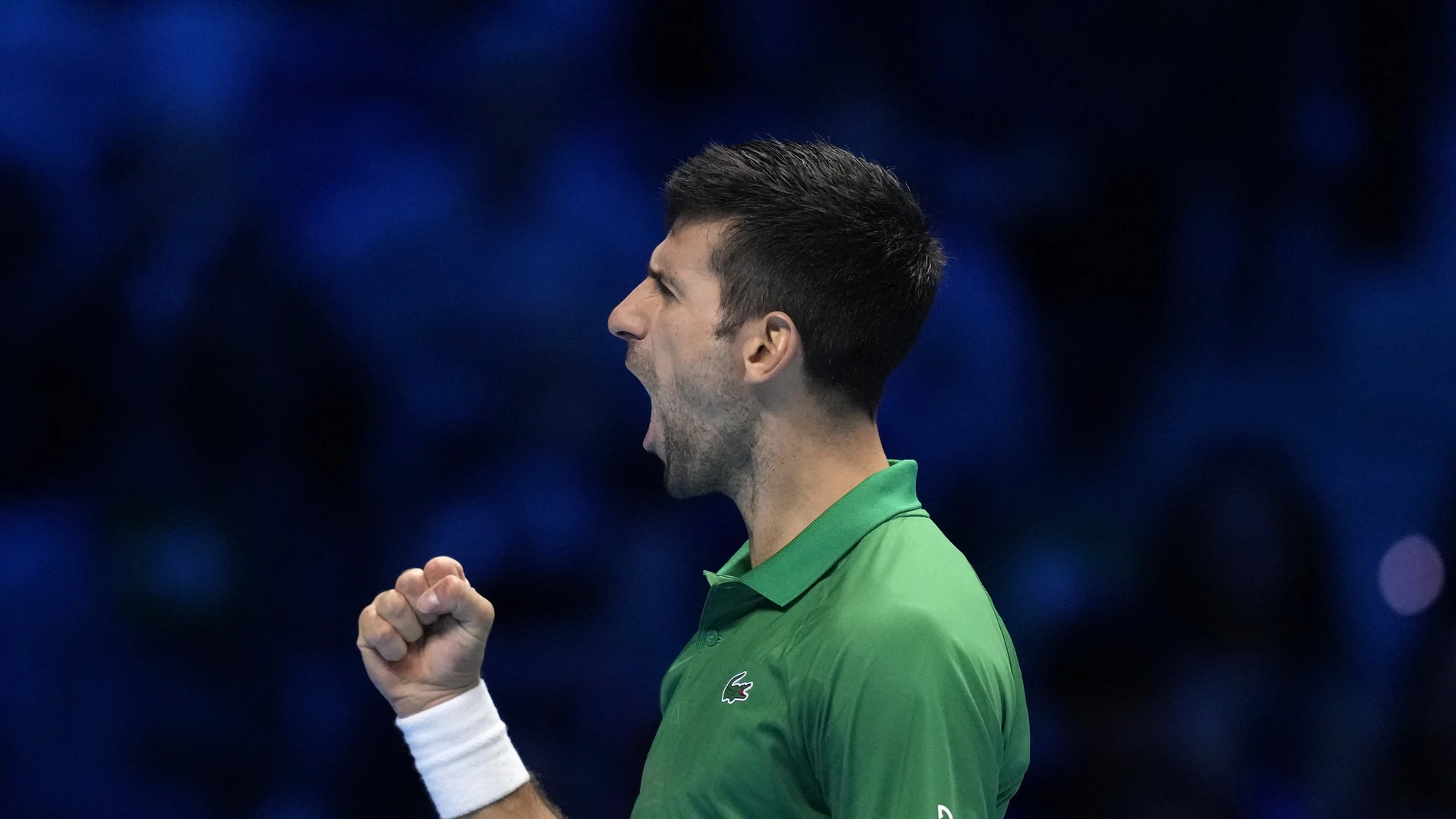 Djokovic celebra un punto en la final ante Ruud