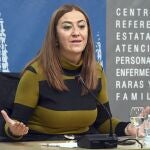 La delegada del Gobierno en Castilla y León, Virginia Barcones, atiende a los periodistas
