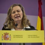 La delegada del Gobierno contra la Violencia de Género, Victoria Rosell, durante una comparecencia institucional, en el Ministerio de Igualdad, a 21 de noviembre de 2022, en Madrid (España).