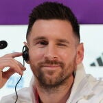 Leo Messi, durante su conferencia de prensa